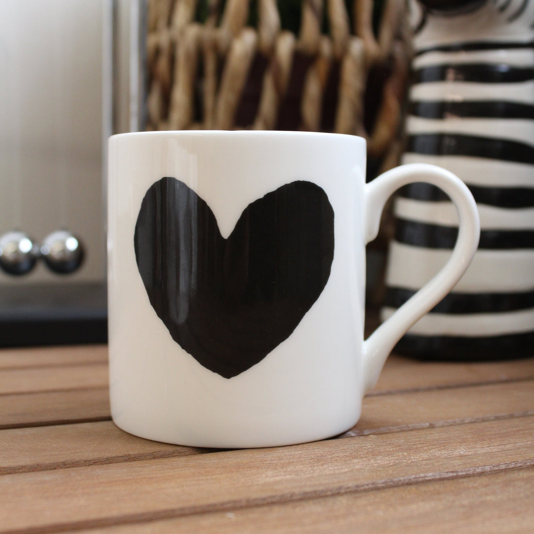 Big Heart Black Mug