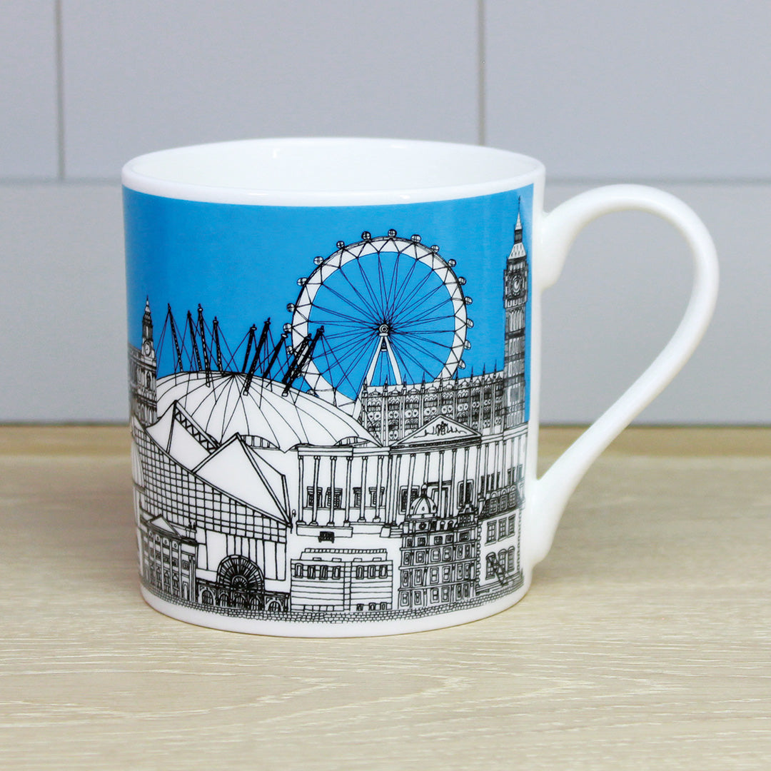 London Buildings Blue Mug