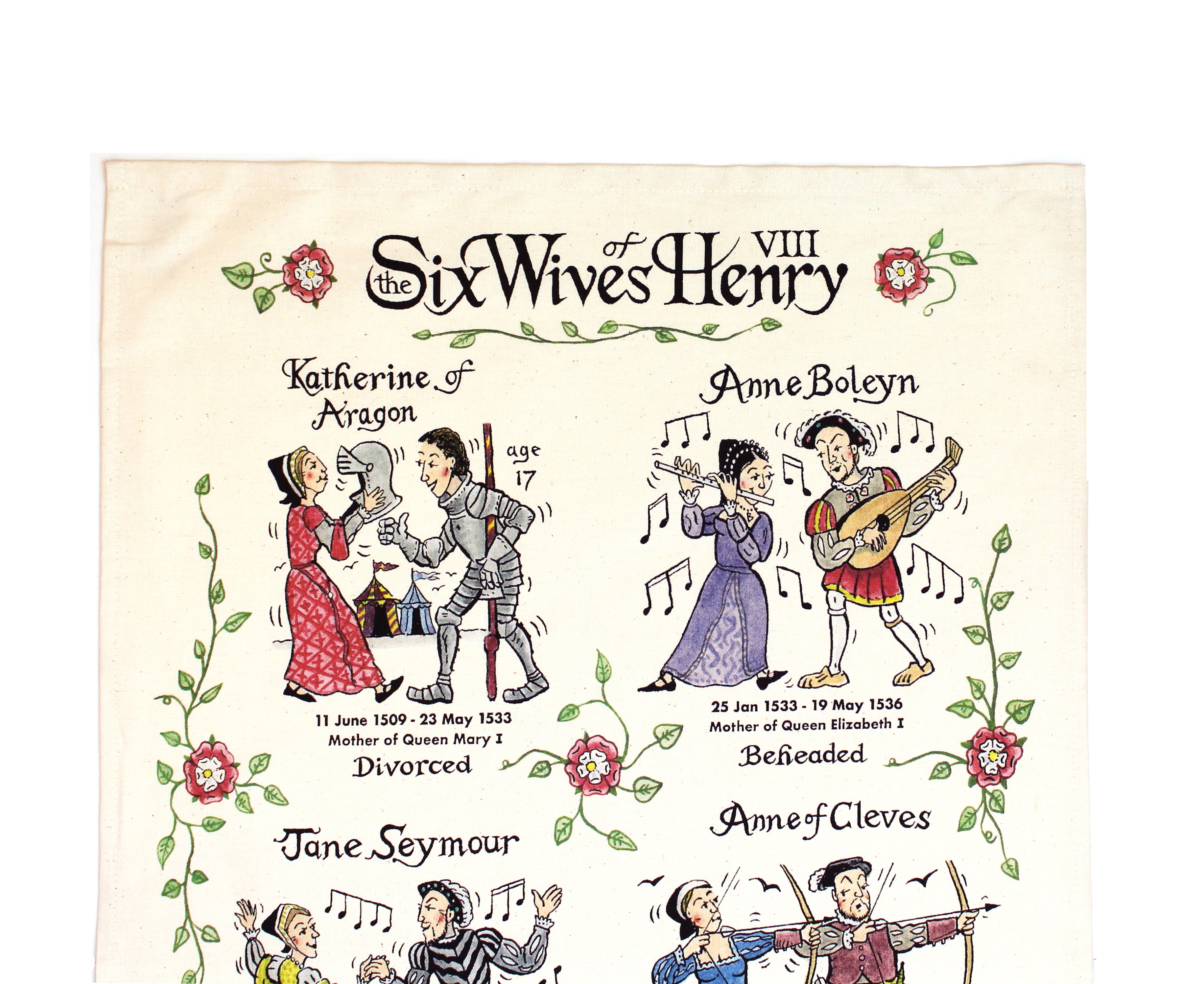 Six Wives of Henry VII Tea Towel